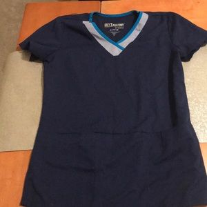 Greys Anatomy blue scrub top